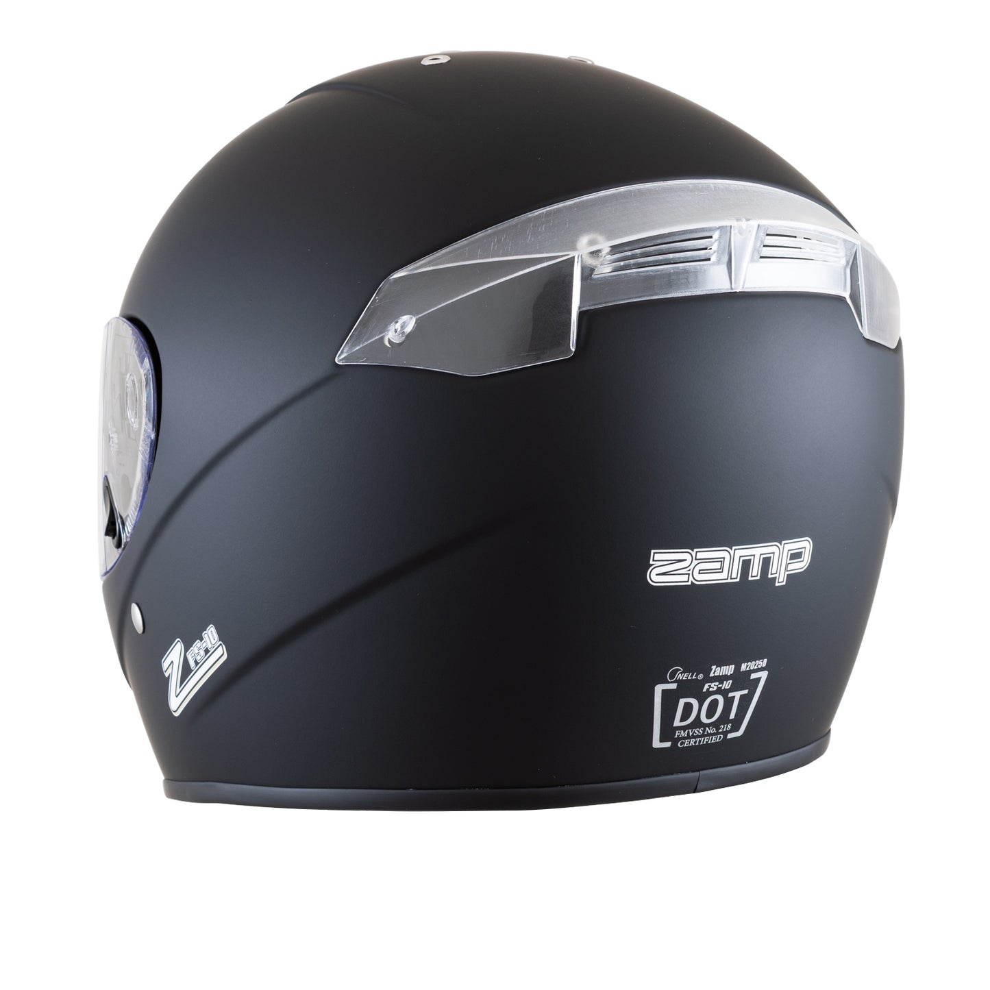 Zamp FS-10 SNELL M2025D / DOT Z19 Series Shield Matte Black Large