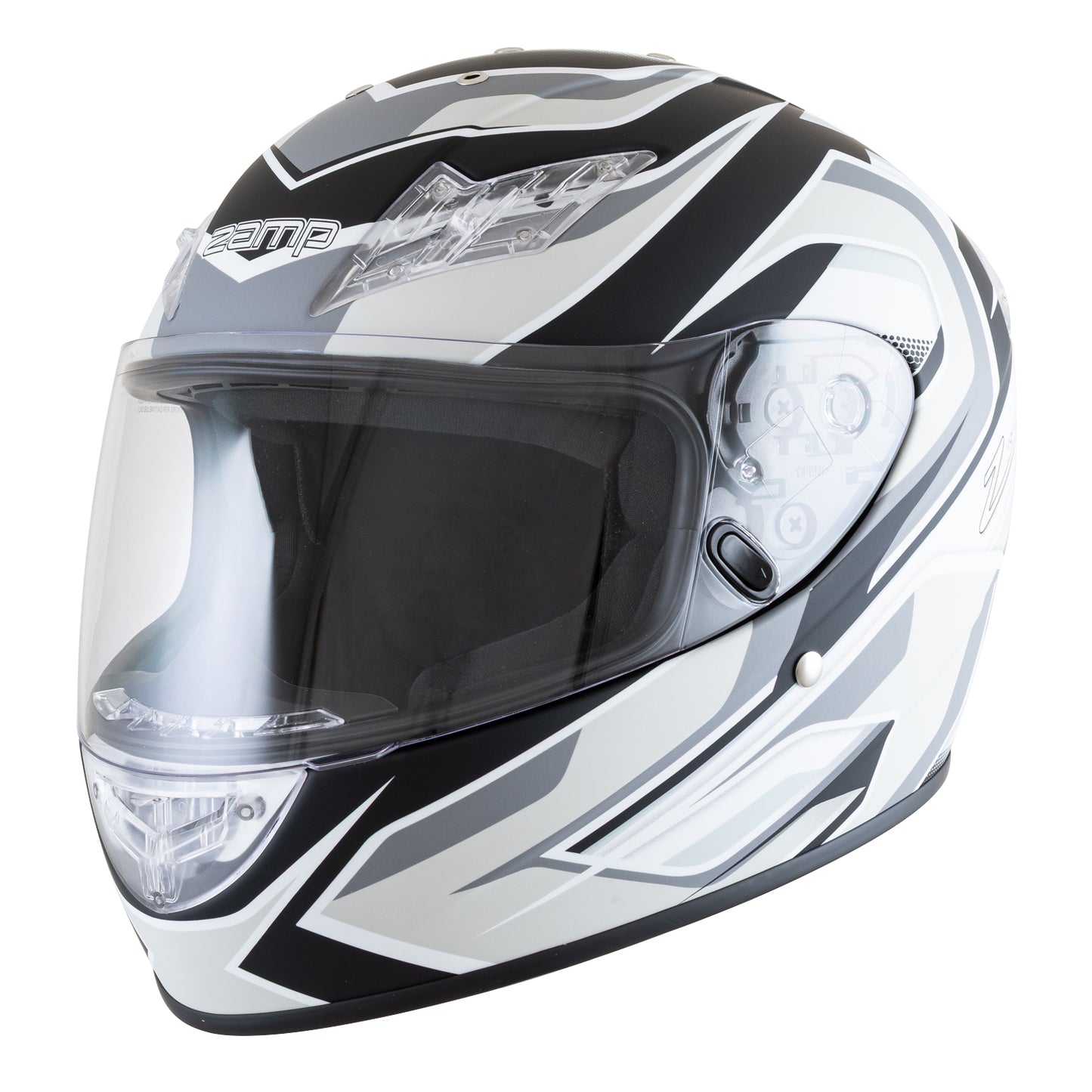 Zamp FS-10 SNELL M2025D / DOT Z19 Series Shield Silver/Black Matte Medium