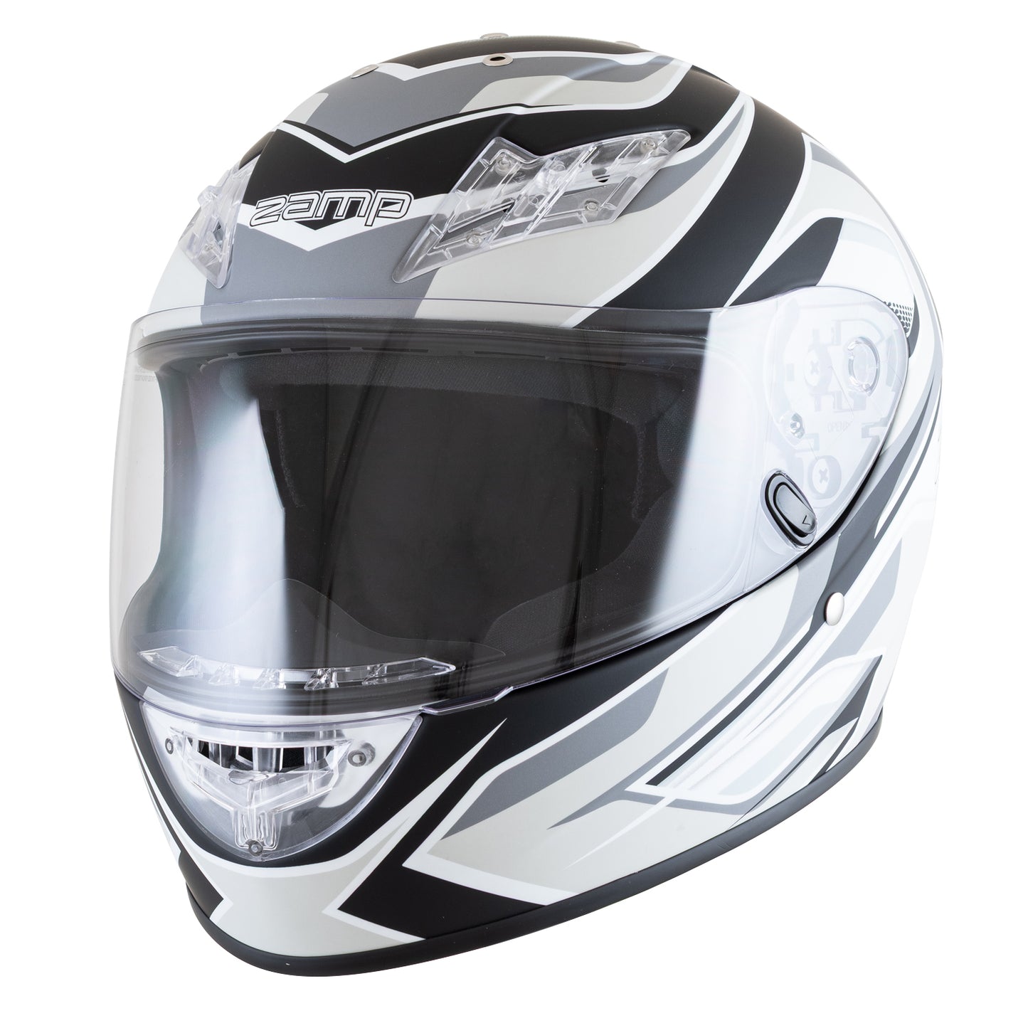 Zamp FS-10 SNELL M2025D / DOT Z19 Series Shield Silver/Black Matte Medium