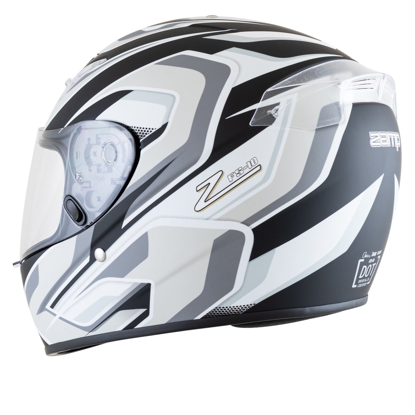 Zamp FS-10 SNELL M2025D / DOT Z19 Series Shield Silver/Black Matte Medium