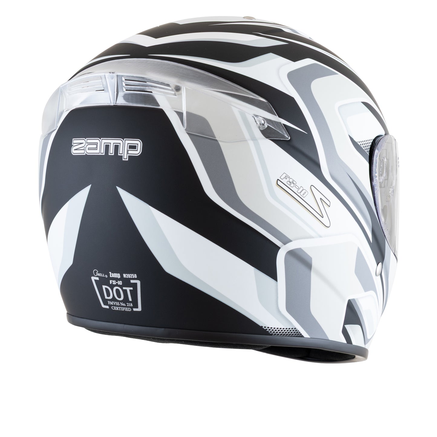 Zamp FS-10 SNELL M2025D / DOT Z19 Series Shield Silver/Black Matte Medium