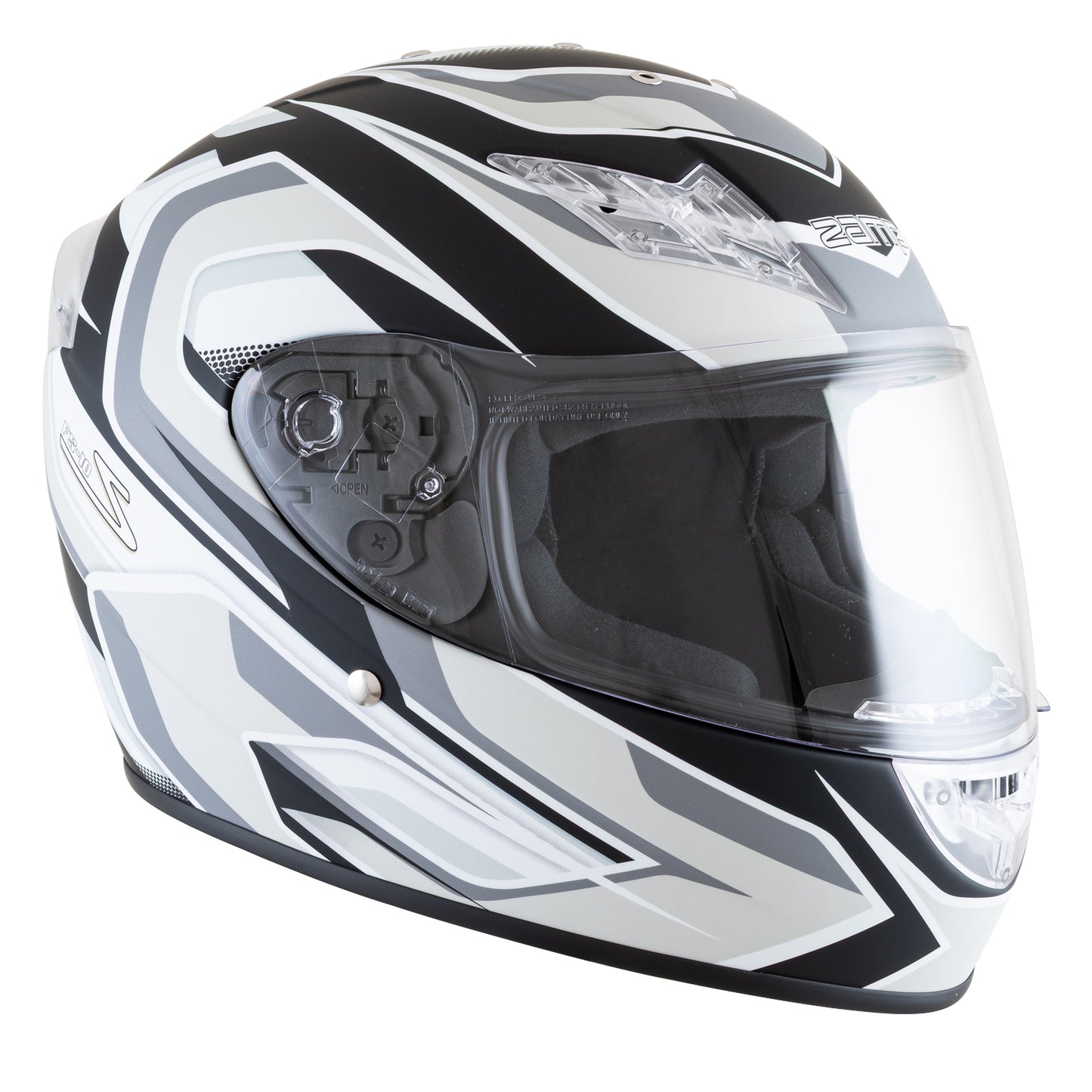 Zamp FS-10 SNELL M2025D / DOT Z19 Series Shield Silver/Black Matte Medium