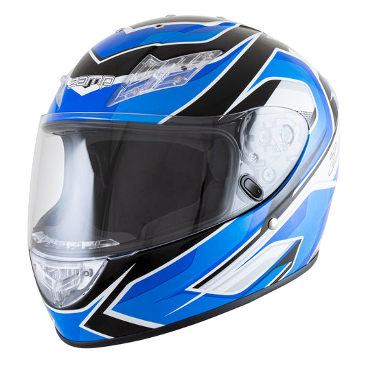 Zamp FS-10 SNELL M2025D / DOT Z19 Series Shield Blue/Silver Graphic XX-Large
