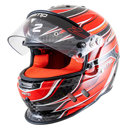 Zamp RZ-67D SNELL SA2025 Carbon Flo Red/Lt Red X-Large Z-20 Anti-Fog Clear Shield Color Match Series 28 Interior