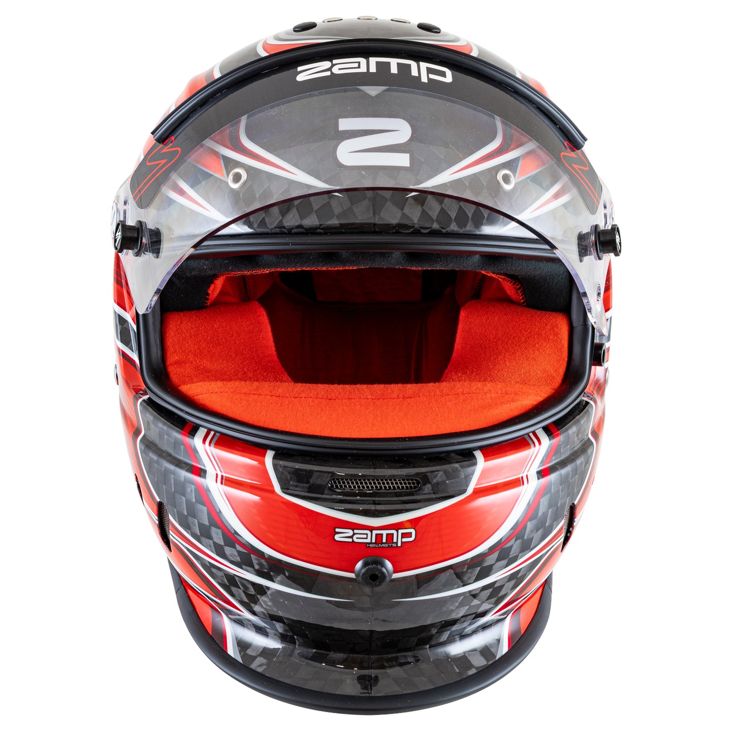 Zamp RZ-67D SNELL SA2025 Carbon Flo Red/Lt Red X-Small Z-20 Anti-Fog Clear Shield Color Match Series 28 Interior