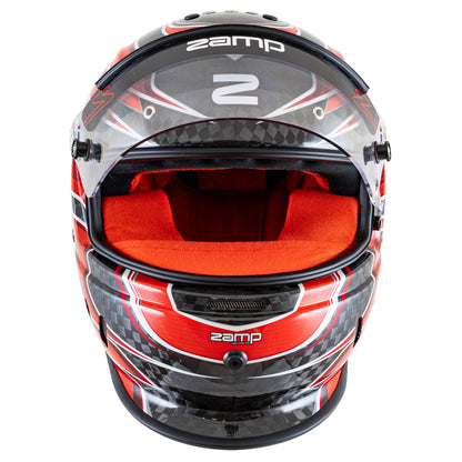 Zamp RZ-67D SNELL SA2025 Carbon Flo Red/Lt Red Small Z-20 Anti-Fog Clear Shield Color Match Series 28 Interior