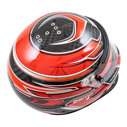 Zamp RZ-67D SNELL SA2025 Carbon Flo Red/Lt Red Large Z-20 Anti-Fog Clear Shield Color Match Series 28 Interior