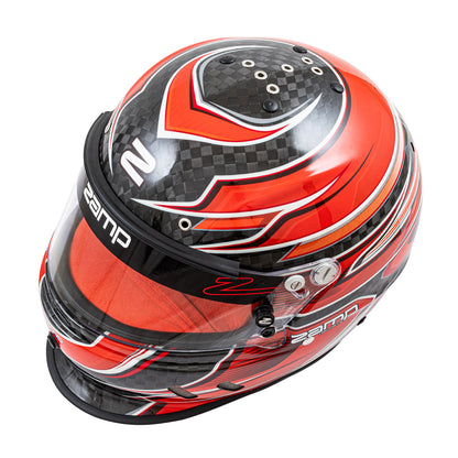 Zamp RZ-67D SNELL SA2025 Carbon Flo Red/Lt Red Small Z-20 Anti-Fog Clear Shield Color Match Series 28 Interior