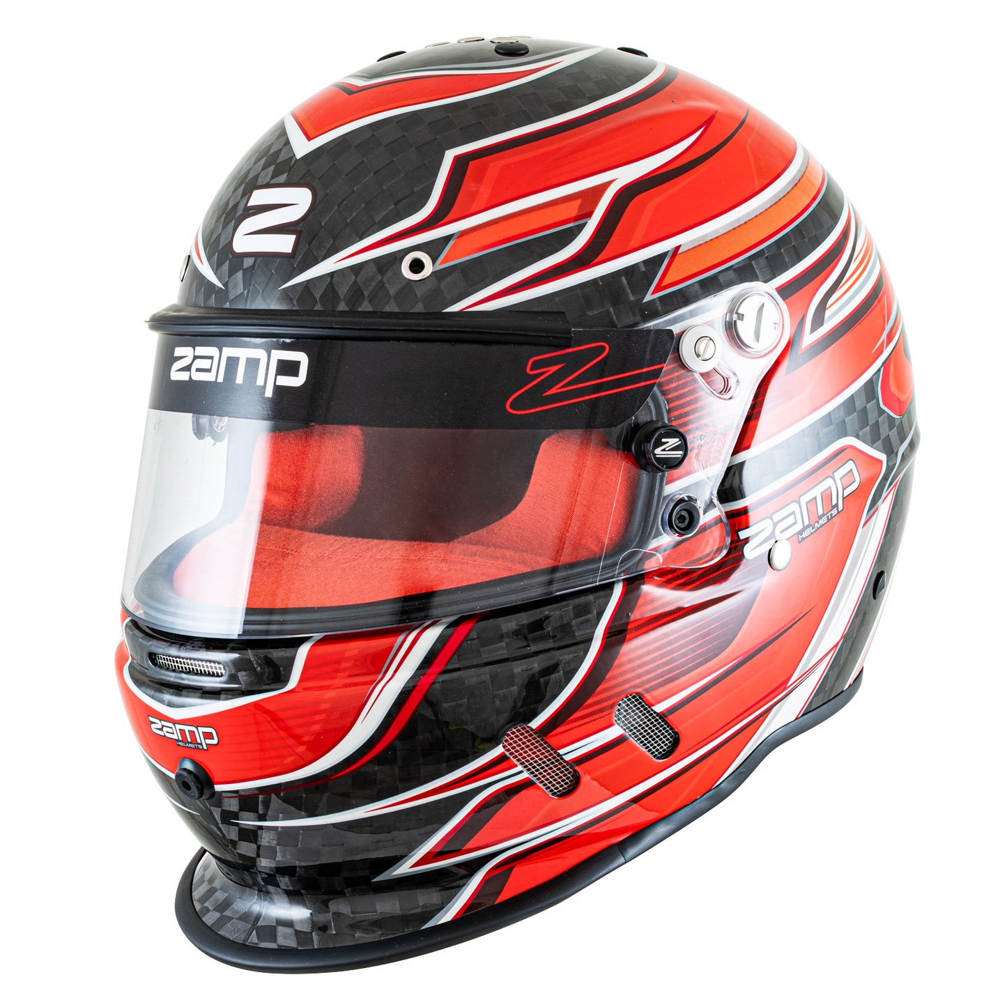 Zamp RZ-67D SNELL SA2025 Carbon Flo Red/Lt Red 3X-Large Z-20 Anti-Fog Clear Shield Color Match Series 28 Interior