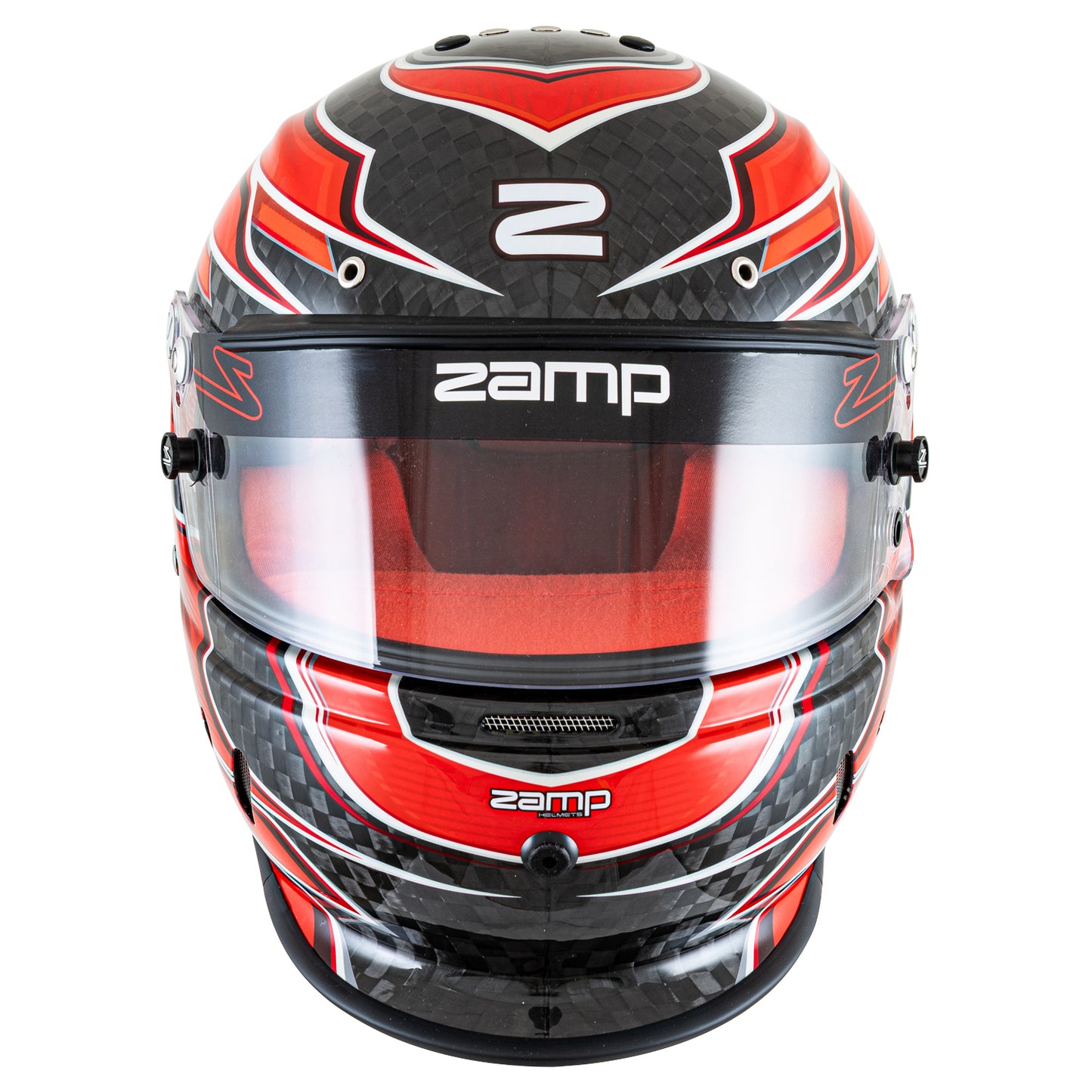 Zamp RZ-67D SNELL SA2025 Carbon Flo Red/Lt Red Medium Z-20 Anti-Fog Clear Shield Color Match Series 28 Interior