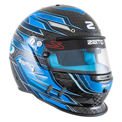 Zamp RZ-67D SNELL SA2025 Carbon Flo Blue/Lt Blue X-Large Z-20 Anti-Fog Clear Shield Color Match Series 28 Interior