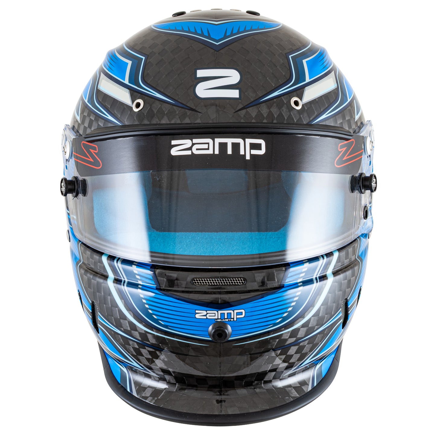 Zamp RZ-67D SNELL SA2025 Carbon Flo Blue/Lt Blue 3X-Large Z-20 Anti-Fog Clear Shield Color Match Series 28 Interior