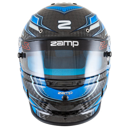 Zamp RZ-67D SNELL SA2025 Carbon Flo Blue/Lt Blue 2X-Large Z-20 Anti-Fog Clear Shield Color Match Series 28 Interior