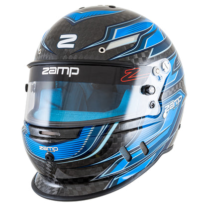 Zamp RZ-67D SNELL SA2025 Carbon Flo Blue/Lt Blue X-Large Z-20 Anti-Fog Clear Shield Color Match Series 28 Interior