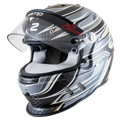 Zamp RZ-67D SNELL SA2025 Carbon Flo Gray/Lt Gray X-Small Z-20 Anti-Fog Clear Shield Color Match Series 28 Interior