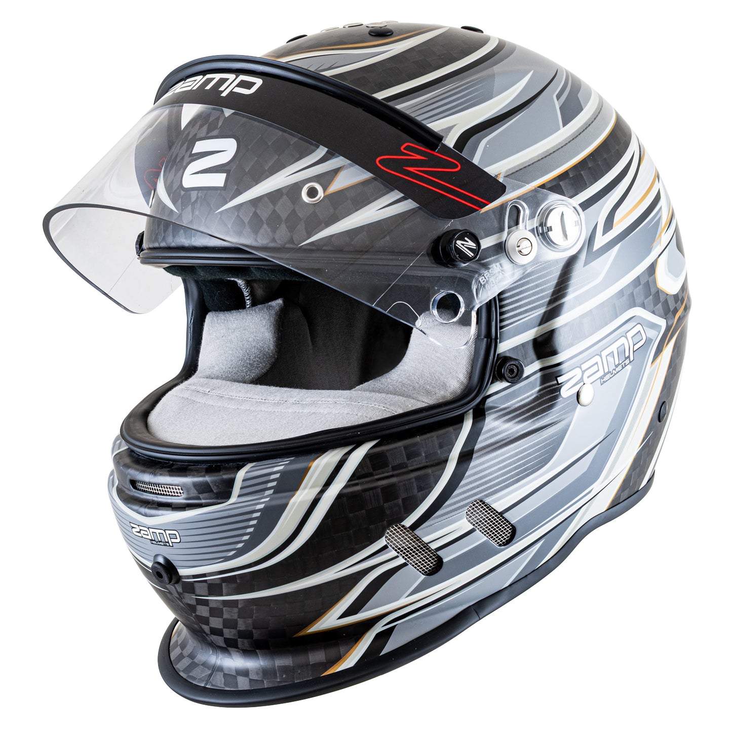 Zamp RZ-67D SNELL SA2025 Carbon Flo Gray/Lt Gray Large Z-20 Anti-Fog Clear Shield Color Match Series 28 Interior