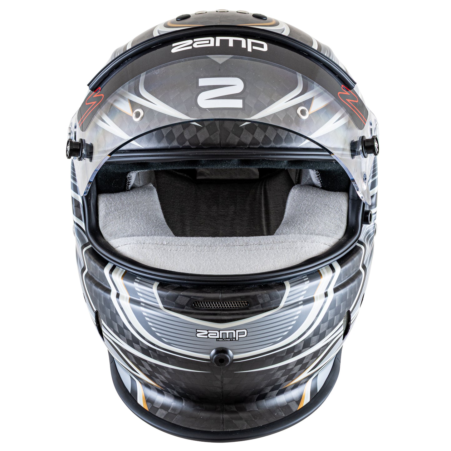 Zamp RZ-67D SNELL SA2025 Carbon Flo Gray/Lt Gray Medium Z-20 Anti-Fog Clear Shield Color Match Series 28 Interior