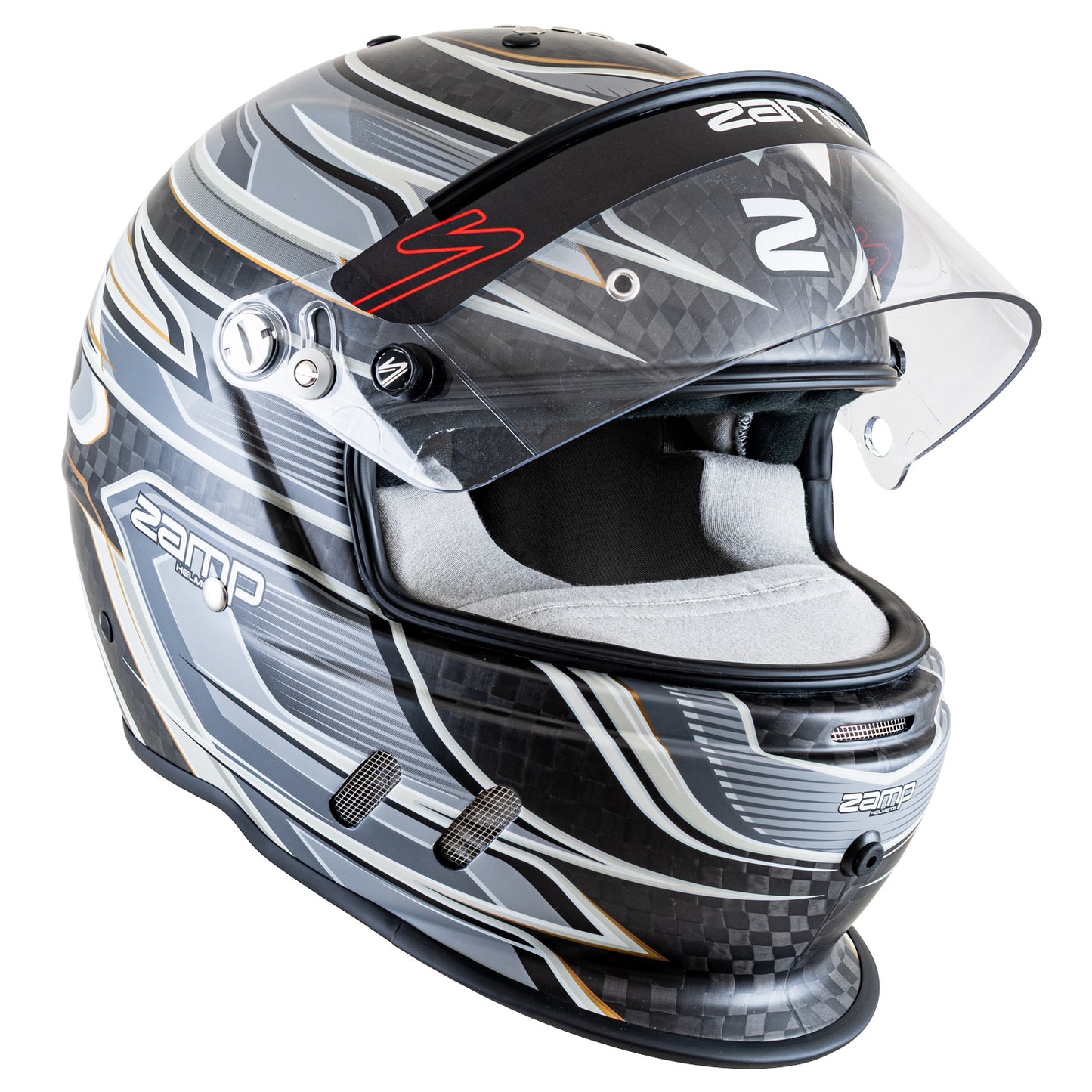 Zamp RZ-67D SNELL SA2025 Carbon Flo Gray/Lt Gray Small Z-20 Anti-Fog Clear Shield Color Match Series 28 Interior