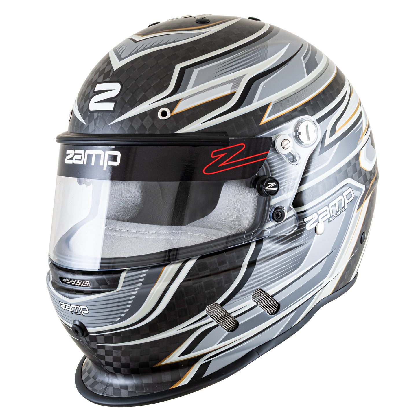 Zamp RZ-67D SNELL SA2025 Carbon Flo Gray/Lt Gray Large Z-20 Anti-Fog Clear Shield Color Match Series 28 Interior