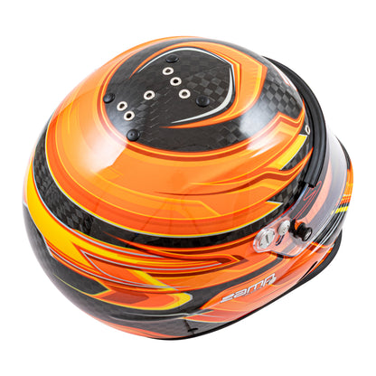 Zamp RZ-67D SNELL SA2025 Carbon Flo Org/Ylw Small Z-20 Anti-Fog Clear Shield Color Match Series 28 Interior