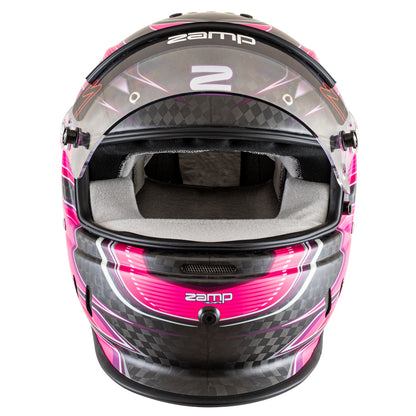 Zamp RZ-67D SNELL SA2025 Carbon Flo Pink/Pur Large Z-20 Anti-Fog Clear Shield Color Match Series 28 Interior