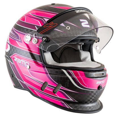 Zamp RZ-67D SNELL SA2025 Carbon Flo Pink/Pur 2X-Large Z-20 Anti-Fog Clear Shield Color Match Series 28 Interior