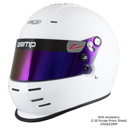Zamp RZ-38 SNELL SA2025 Gloss White 2X-Large Z-20 Clear Shield Series 29 Interior
