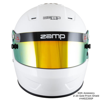 Zamp RZ-57 SNELL SA2025 Gloss White Medium Z-20 Clear Shield