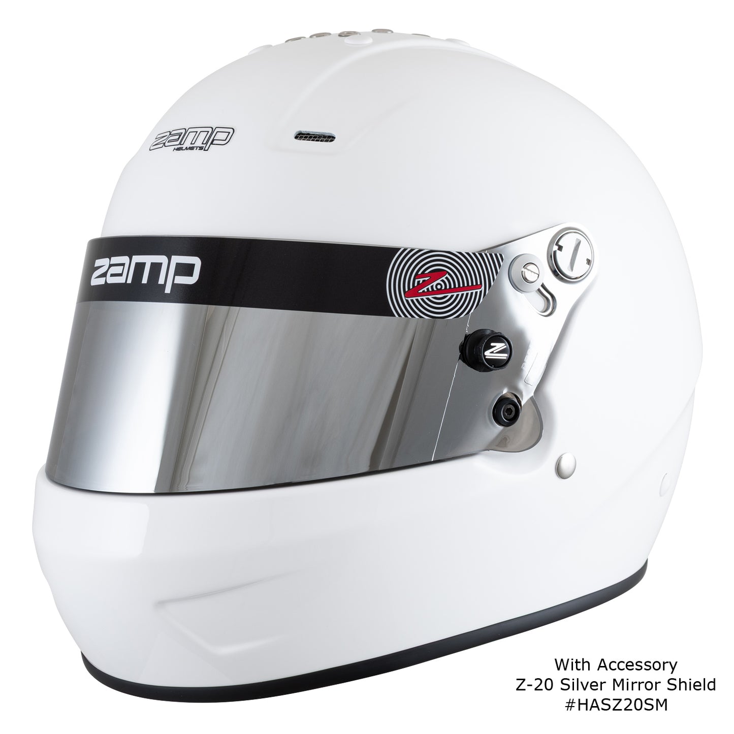 Zamp RZ-57 SNELL SA2025 Gloss White Medium Z-20 Clear Shield