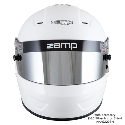 Zamp RZ-57 SNELL SA2025 Gloss White Medium Z-20 Clear Shield