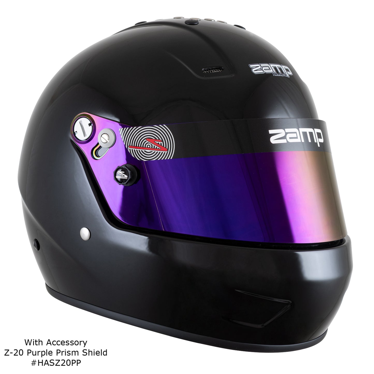 Zamp RZ-57 SNELL SA2025 Gloss Black Medium Z-20 Clear Shield