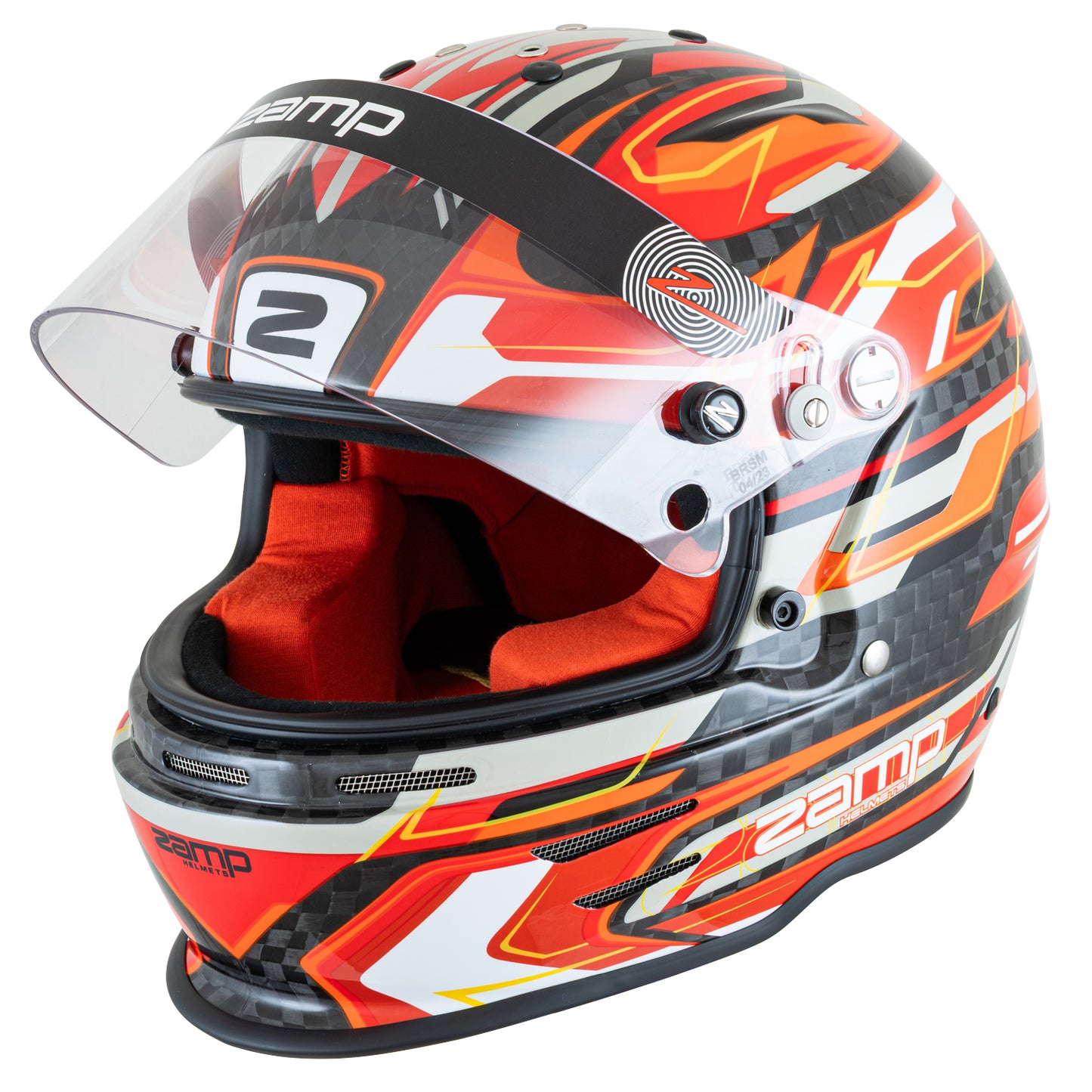 Zamp RZ-48Y Youth SNELL CMR2016 SFI 24.1 Carbon Flo Red 56cm Z-20 Clear Shield Series 30 Interior