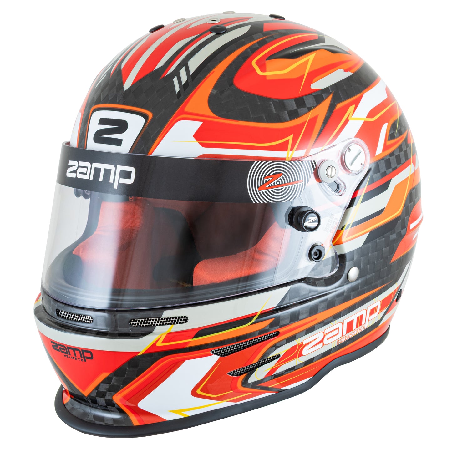 Zamp RZ-48Y Youth SNELL CMR2016 SFI 24.1 Carbon Flo Red 56cm Z-20 Clear Shield Series 30 Interior