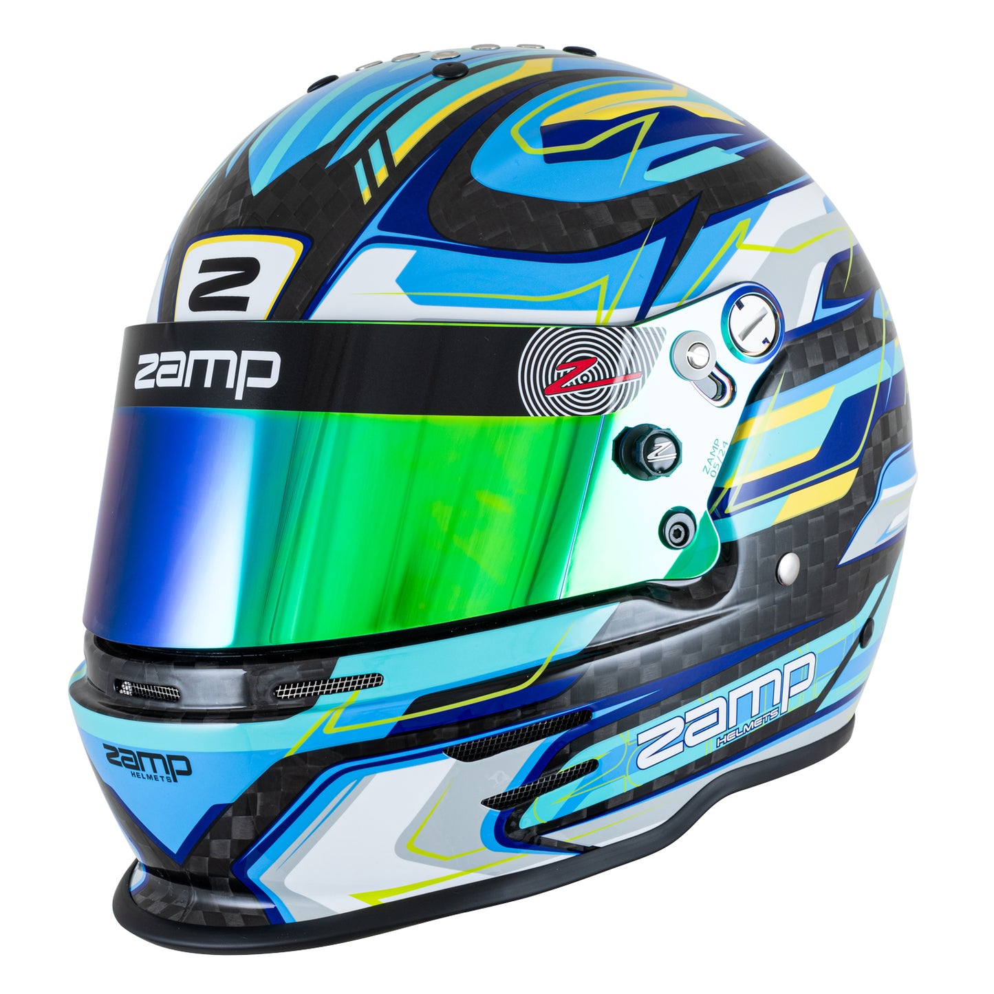 Zamp RZ-48Y Youth SNELL CMR2016 SFI 24.1 Carbon Flo Blue 54cm Z-20 Clear Shield Series 30 Interior
