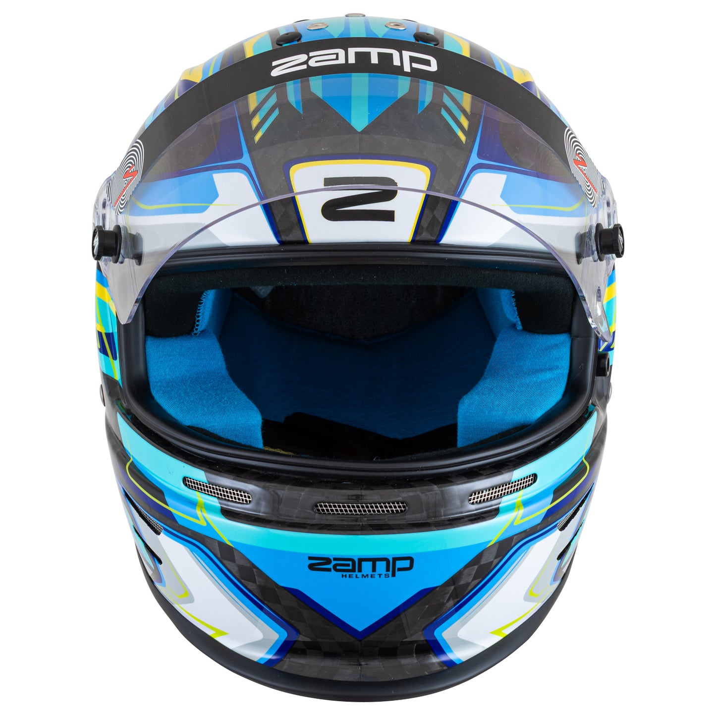Zamp RZ-48Y Youth SNELL CMR2016 SFI 24.1 Carbon Flo Blue 52cm Z-20 Clear Shield Series 30 Interior