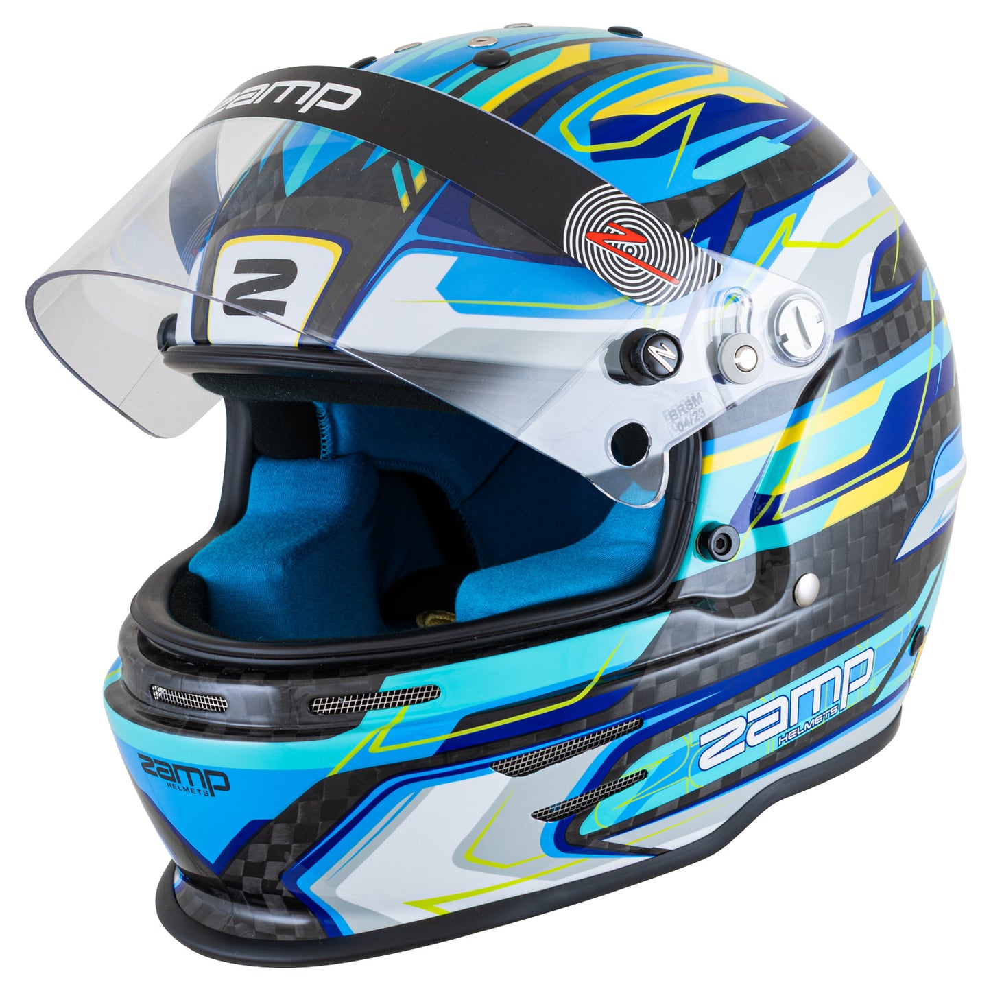 Zamp RZ-48Y Youth SNELL CMR2016 SFI 24.1 Carbon Flo Blue 56cm Z-20 Clear Shield Series 30 Interior