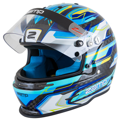 Zamp RZ-48Y Youth SNELL CMR2016 SFI 24.1 Carbon Flo Blue 54cm Z-20 Clear Shield Series 30 Interior
