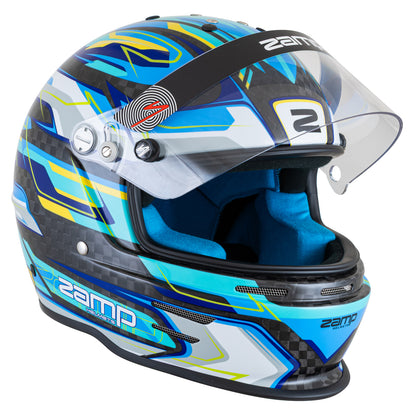 Zamp RZ-48Y Youth SNELL CMR2016 SFI 24.1 Carbon Flo Blue 56cm Z-20 Clear Shield Series 30 Interior