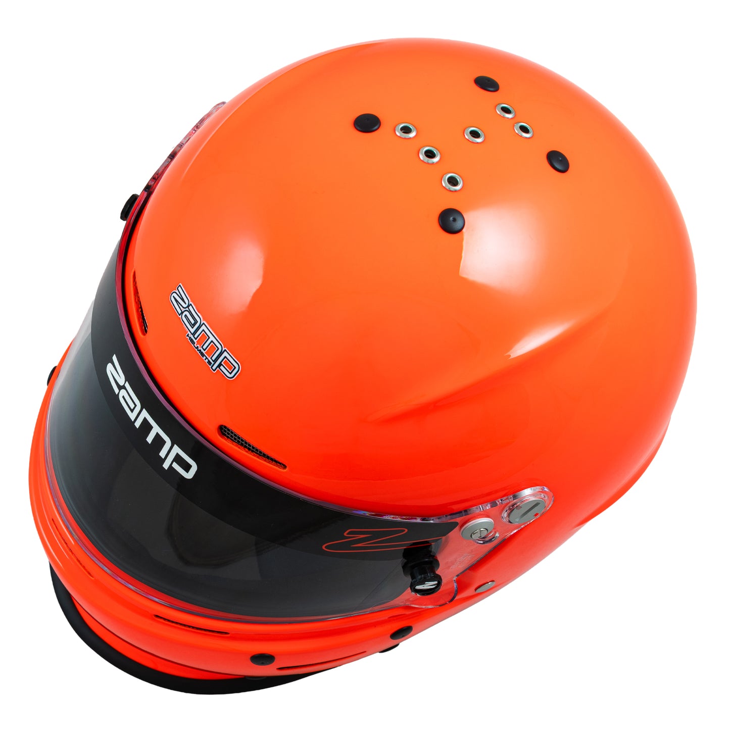 Zamp RZ-63S SNELL SA2025 Flo Orange Large Z-20 Clear Shield Series 31 Cheek Pads Series 28 Crown Liner