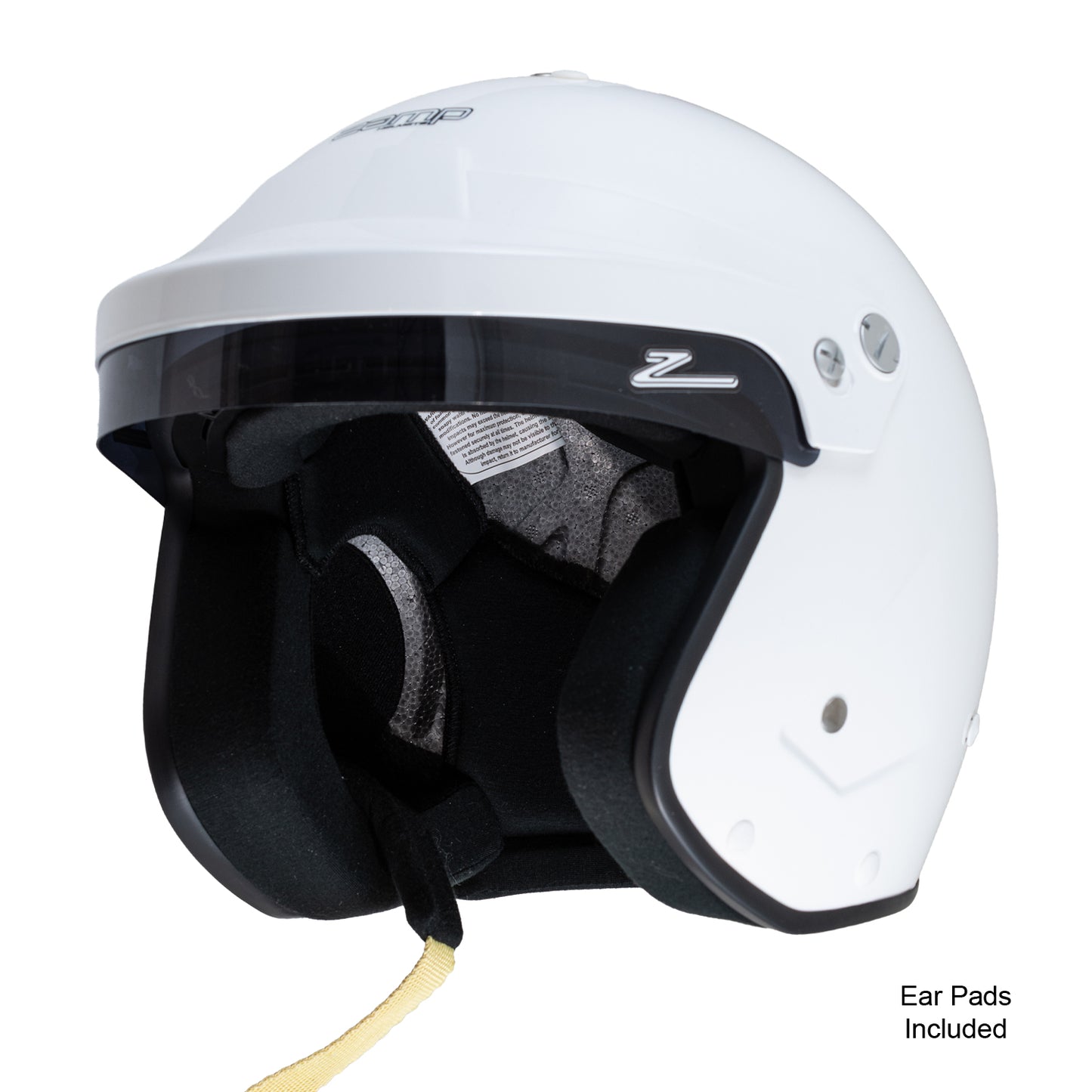 Zamp RZ-19S Snell SA2025 Gloss White Large Z-20 Series Gloss White Visor Series 32 Interior