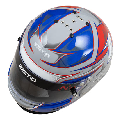 Zamp RZ-61F FIA8859-2024 Red/Blue Graphic Medium Z-20 Clear Shield Series 31 Cheek Pads Series 28 Crown Liner