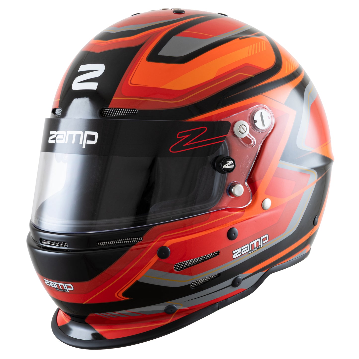 Zamp RZ-63F SNELL SA2025/FIA8859-2024 Red/Black Graphic Large Z-20 Clear Shield Series 31 Cheek Pads Series 28 Crown Liner