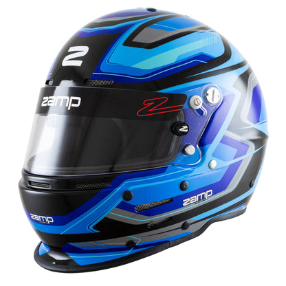 Zamp RZ-63F SNELL SA2025/FIA8859-2024 Blue/Black Graphic Large Z-20 Clear Shield Series 31 Cheek Pads Series 28 Crown Liner