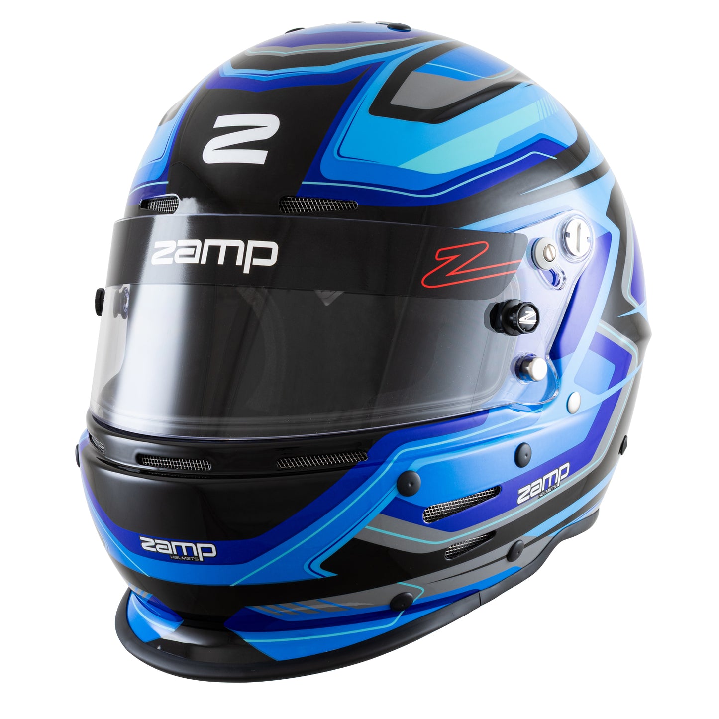 Zamp RZ-63F SNELL SA2025/FIA8859-2024 Blue/Black Graphic Large Z-20 Clear Shield Series 31 Cheek Pads Series 28 Crown Liner