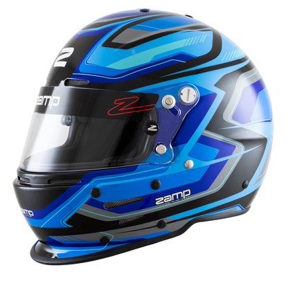 Zamp RZ-63F SNELL SA2025/FIA8859-2024 Blue/Black Graphic Large Z-20 Clear Shield Series 31 Cheek Pads Series 28 Crown Liner