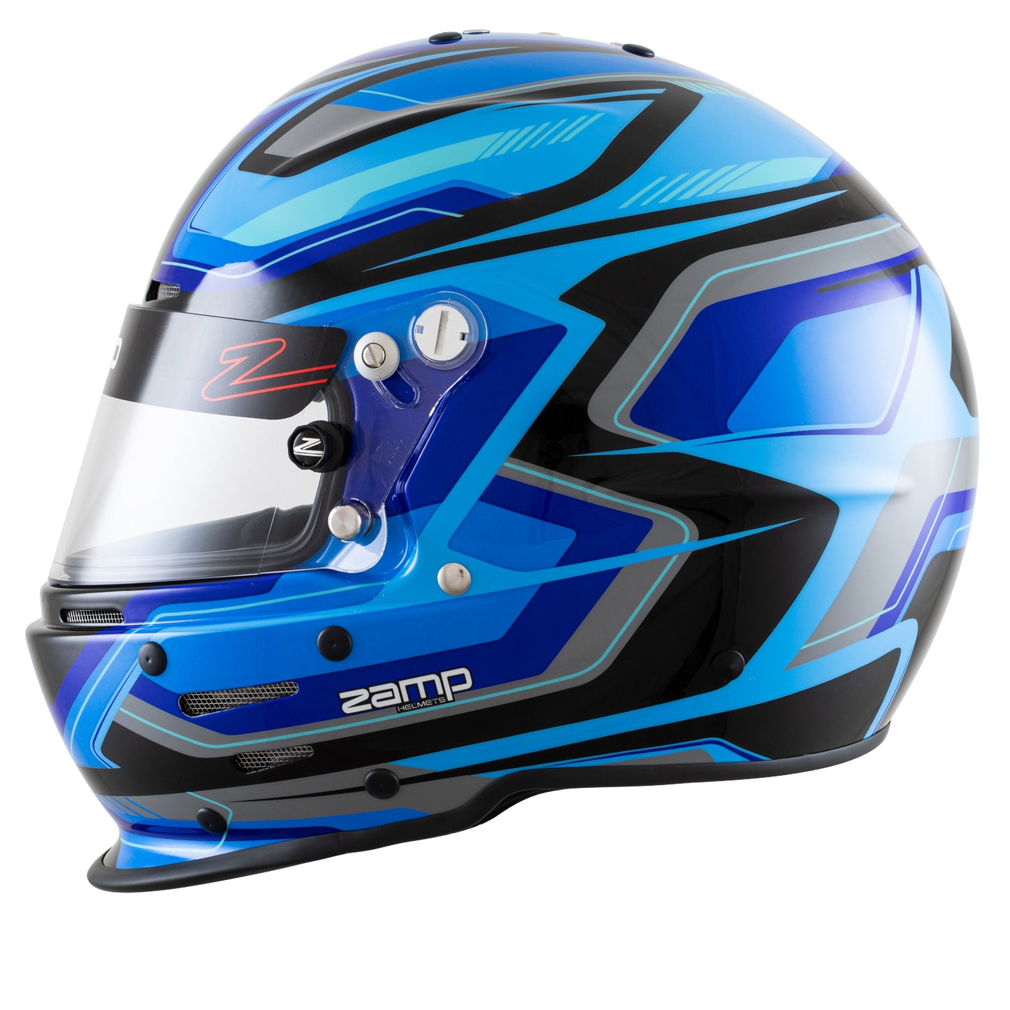 Zamp RZ-63F SNELL SA2025/FIA8859-2024 Blue/Black Graphic Large Z-20 Clear Shield Series 31 Cheek Pads Series 28 Crown Liner