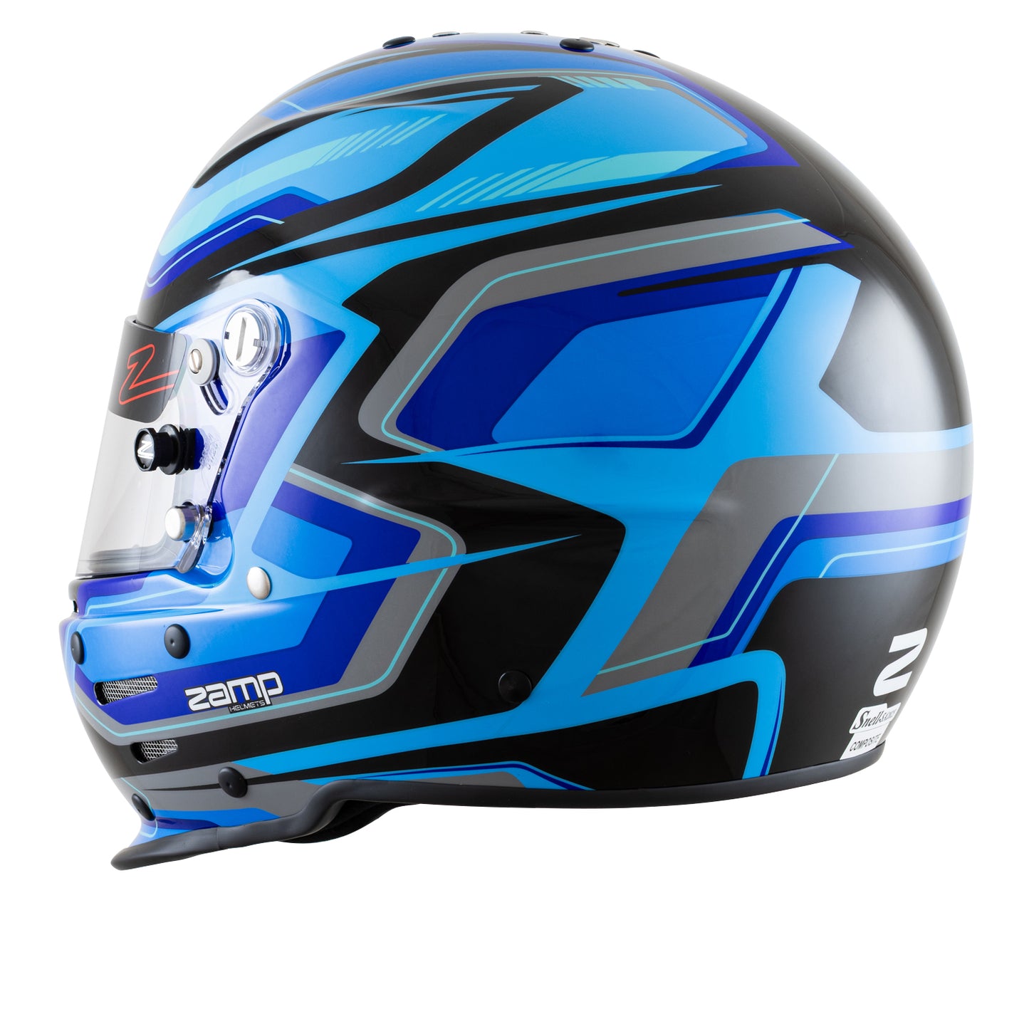 Zamp RZ-63F SNELL SA2025/FIA8859-2024 Blue/Black Graphic Large Z-20 Clear Shield Series 31 Cheek Pads Series 28 Crown Liner