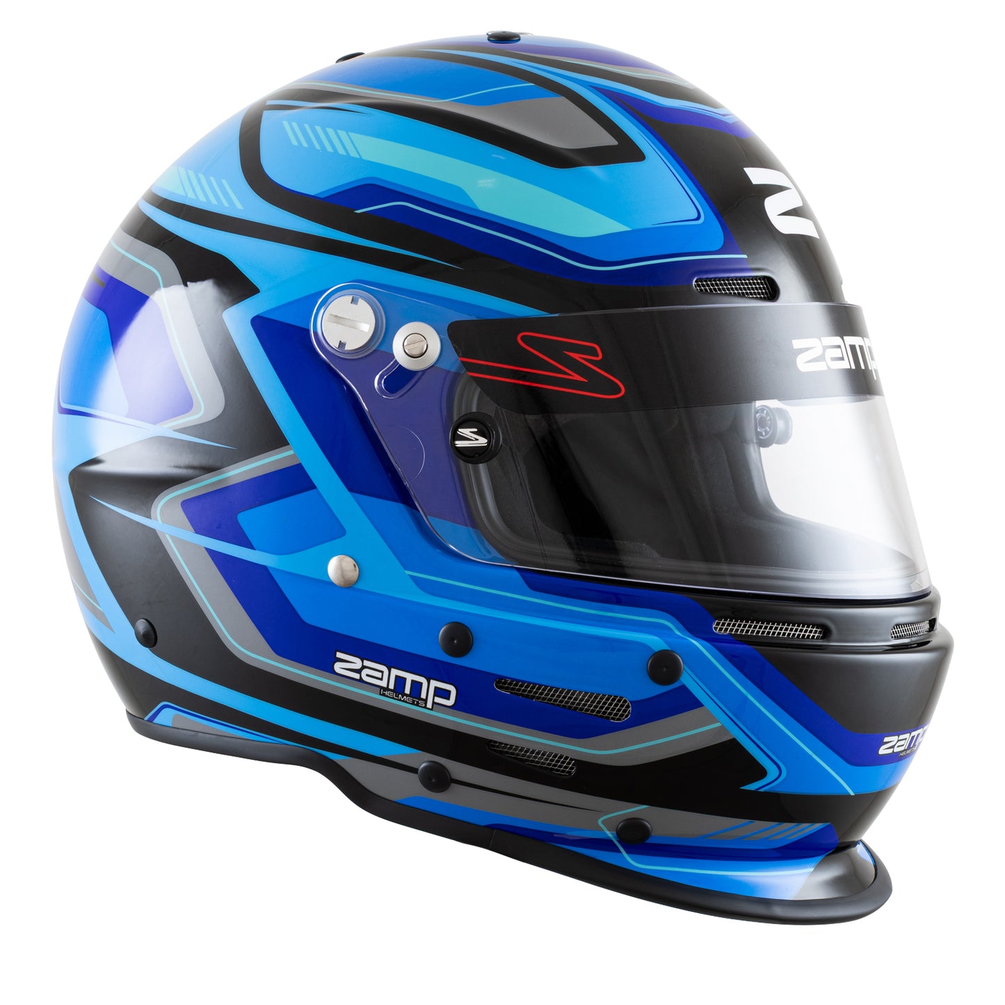 Zamp RZ-63F SNELL SA2025/FIA8859-2024 Blue/Black Graphic Medium Z-20 Clear Shield Series 31 Cheek Pads Series 28 Crown Liner