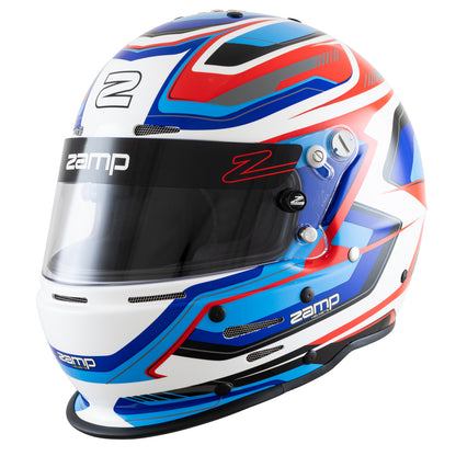 Zamp RZ-63F SNELL SA2025/FIA8859-2024 Red/Blue Graphic Large Z-20 Clear Shield Series 31 Cheek Pads Series 28 Crown Liner