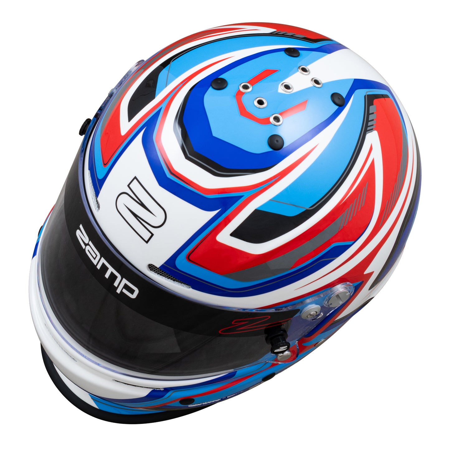 Zamp RZ-63F SNELL SA2025/FIA8859-2024 Red/Blue Graphic Large Z-20 Clear Shield Series 31 Cheek Pads Series 28 Crown Liner